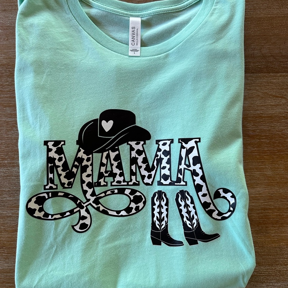 Bella Canvas Mint Green 'Mama' Shirt